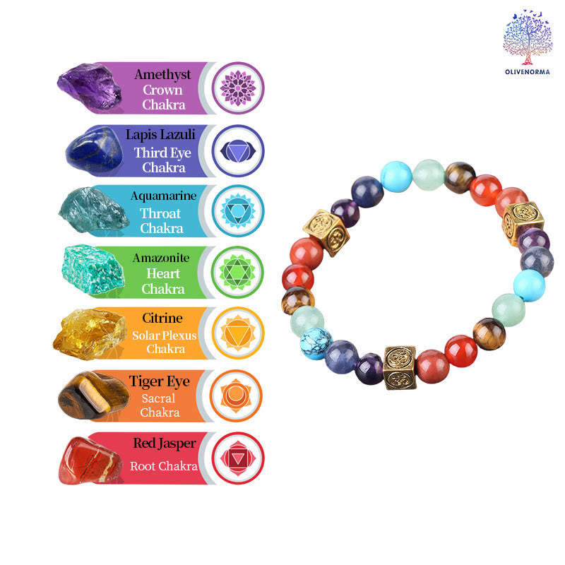 Olivenorma Multicolor Beaded 7 Chakra Yoga Bracelet