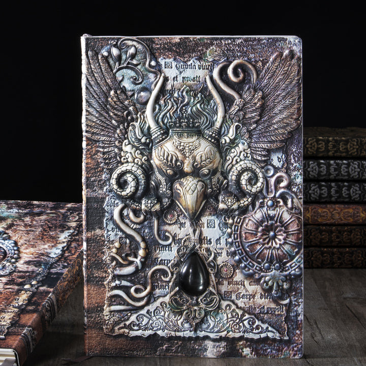 Olivenorma Crystal Stone Demonic Eagle Relief Decorative Notebook