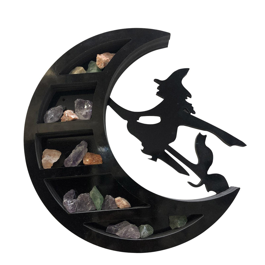 Olivenorma Moon Witch Shaped Black Crystal Shelf