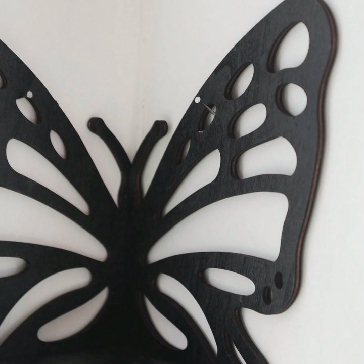 Olivenorma Butterfly Shaped Floating Corner Wall Holder Crystal Shelf