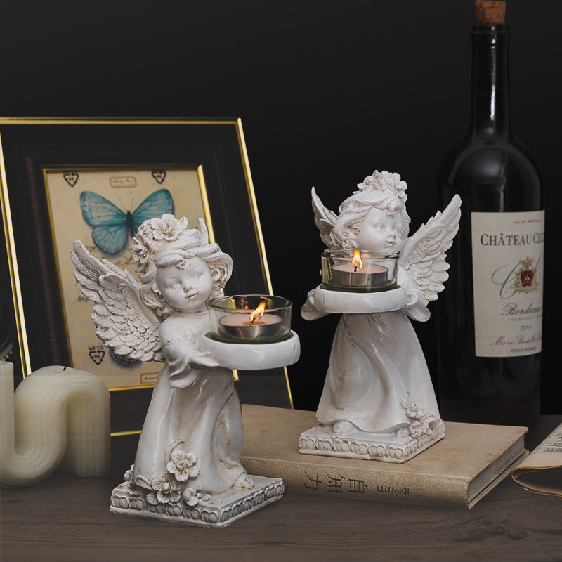 Olivenorma Resin Angel Desktop Ornaments Candle Holder