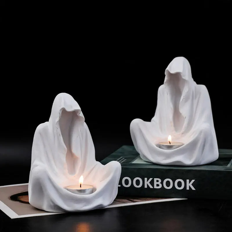 Olivenorma Ghostly Wizard Candlestick Resin Decoration Candle Holder