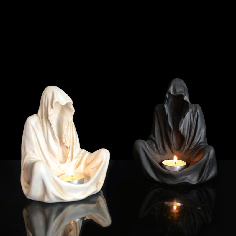 Olivenorma Ghostly Wizard Candlestick Resin Decoration Candle Holder