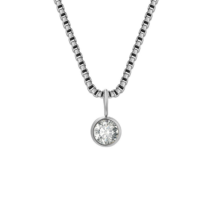 Olivenorma 8mm Birthstone Titanium Steel Zircon Necklace