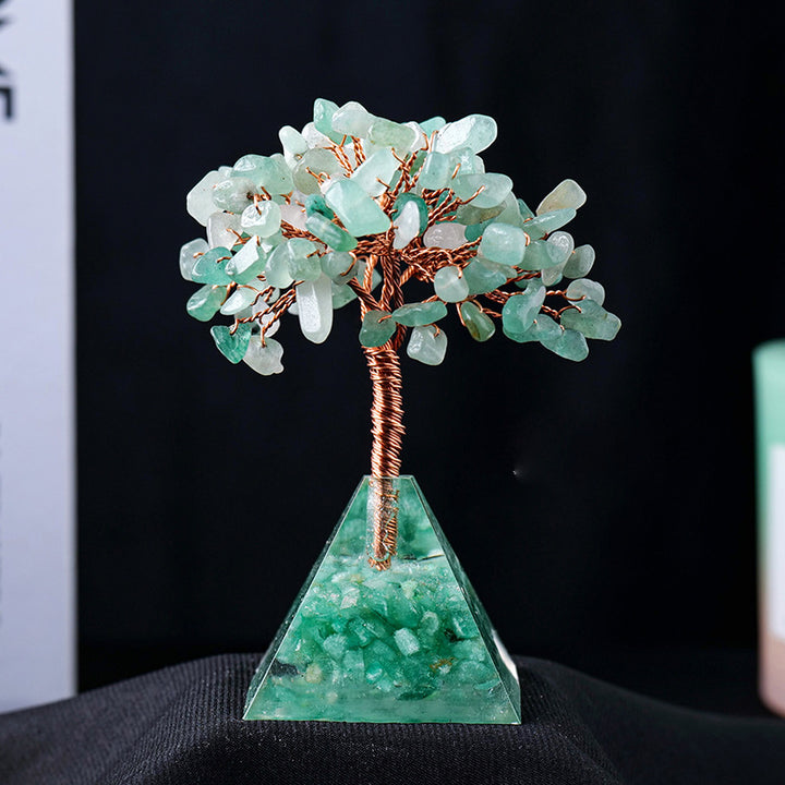 Olivenorma Natural Crystal Gravel Pyramid Base Feng Shui Tree