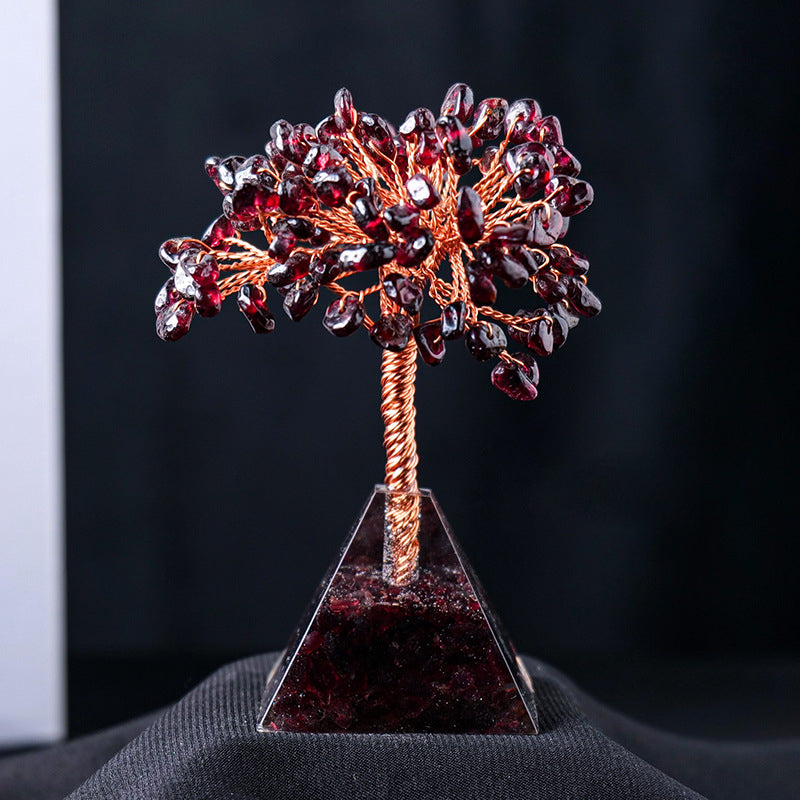 Olivenorma Natural Crystal Gravel Pyramid Base Feng Shui Tree