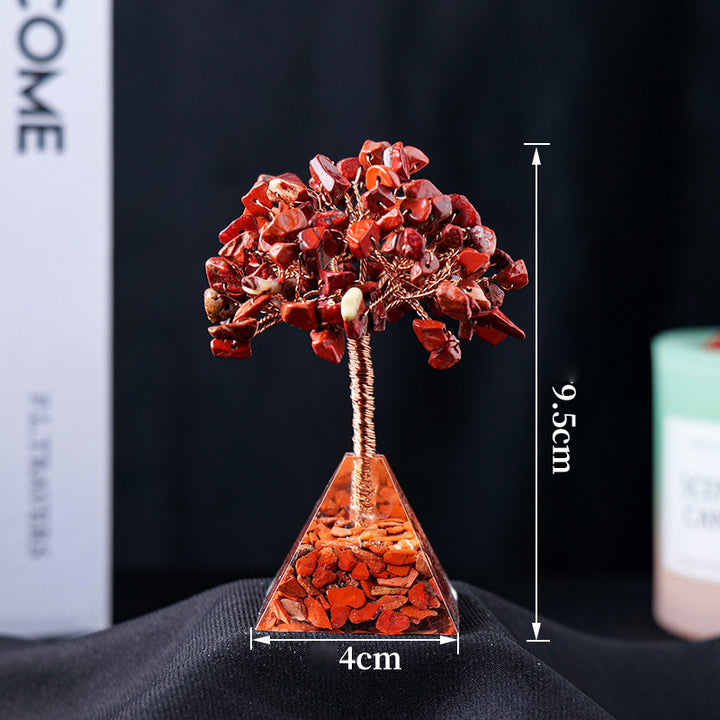 Olivenorma Natural Crystal Gravel Pyramid Base Feng Shui Tree