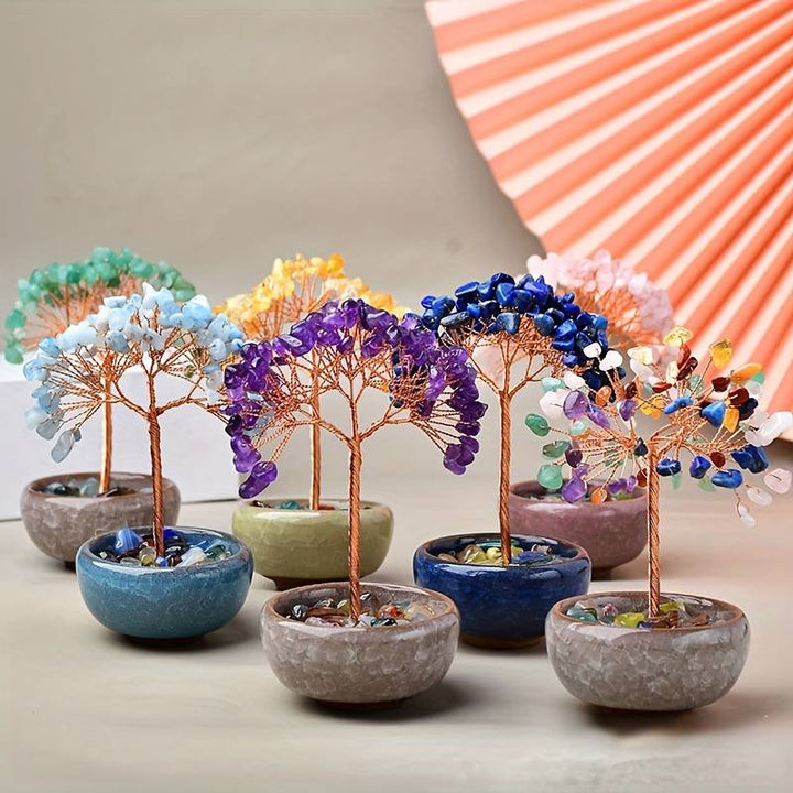 Olivenorma Gravel Crystal Gemstone Home Decoration Feng Shui Tree