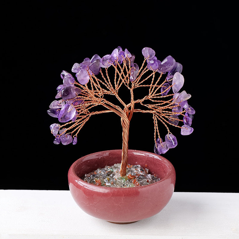 Olivenorma Gravel Crystal Gemstone Home Decoration Feng Shui Tree