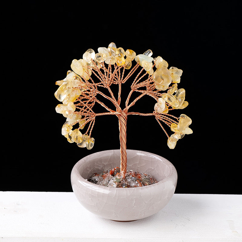 Olivenorma Gravel Crystal Gemstone Home Decoration Feng Shui Tree