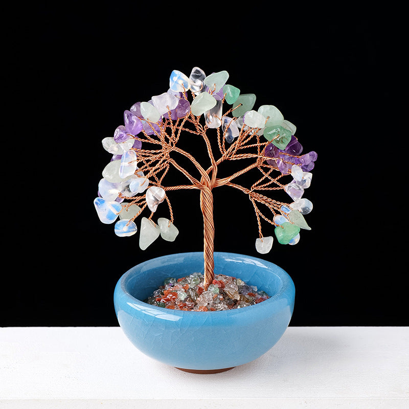 Olivenorma Gravel Crystal Gemstone Home Decoration Feng Shui Tree