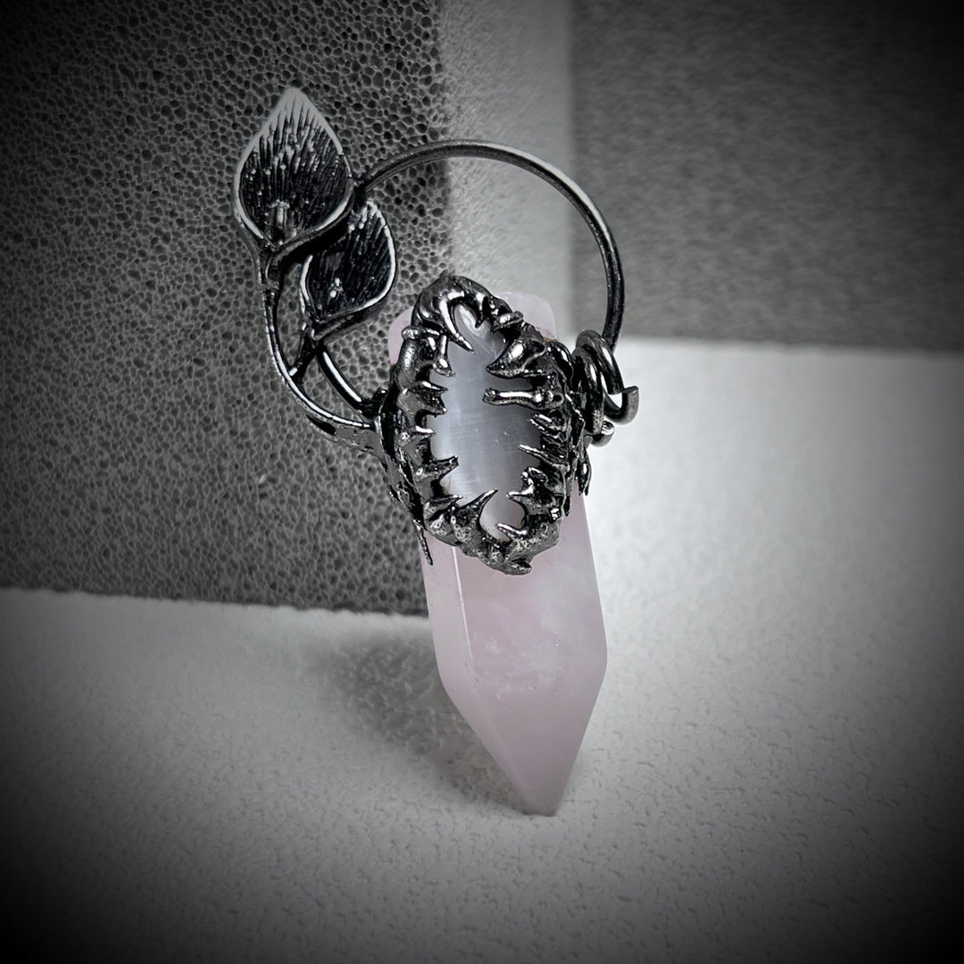 Olivenorma Halloween Ghost Scratch Crystal Stone Pendant Gemstone Necklace