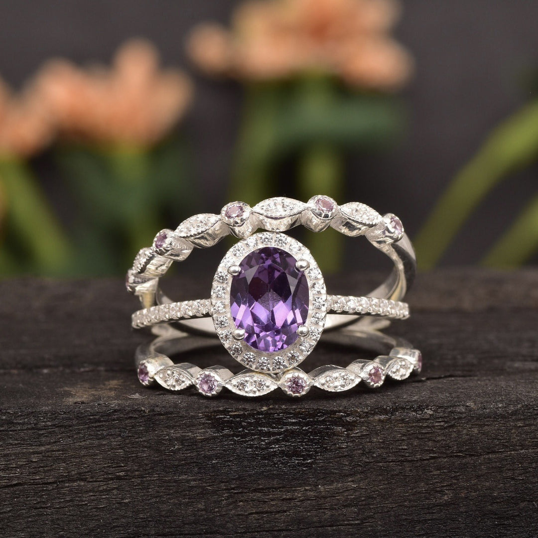 FREE Today: Alexandrite & Emerald 3 - piece Ring - image 10