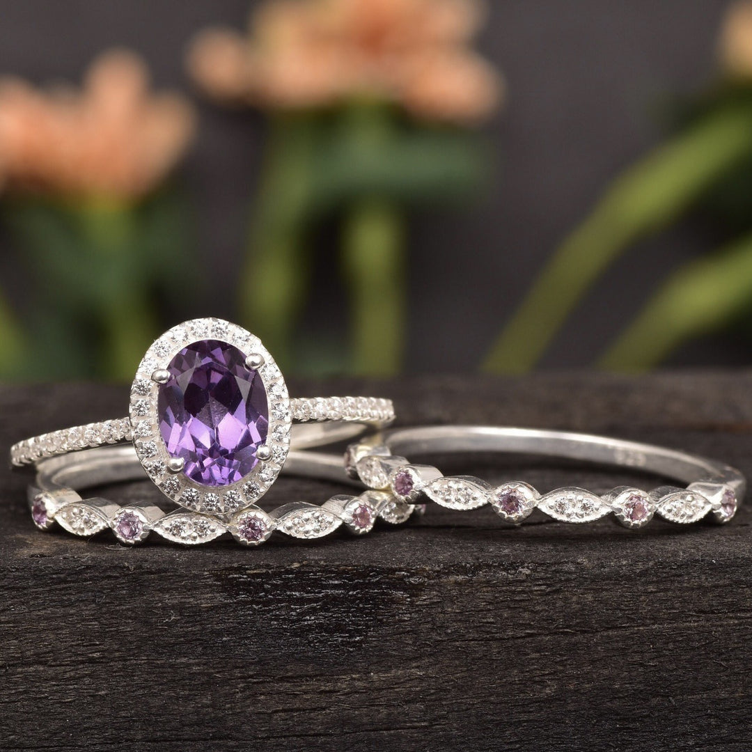 FREE Today: Alexandrite & Emerald 3 - piece Ring - image 9