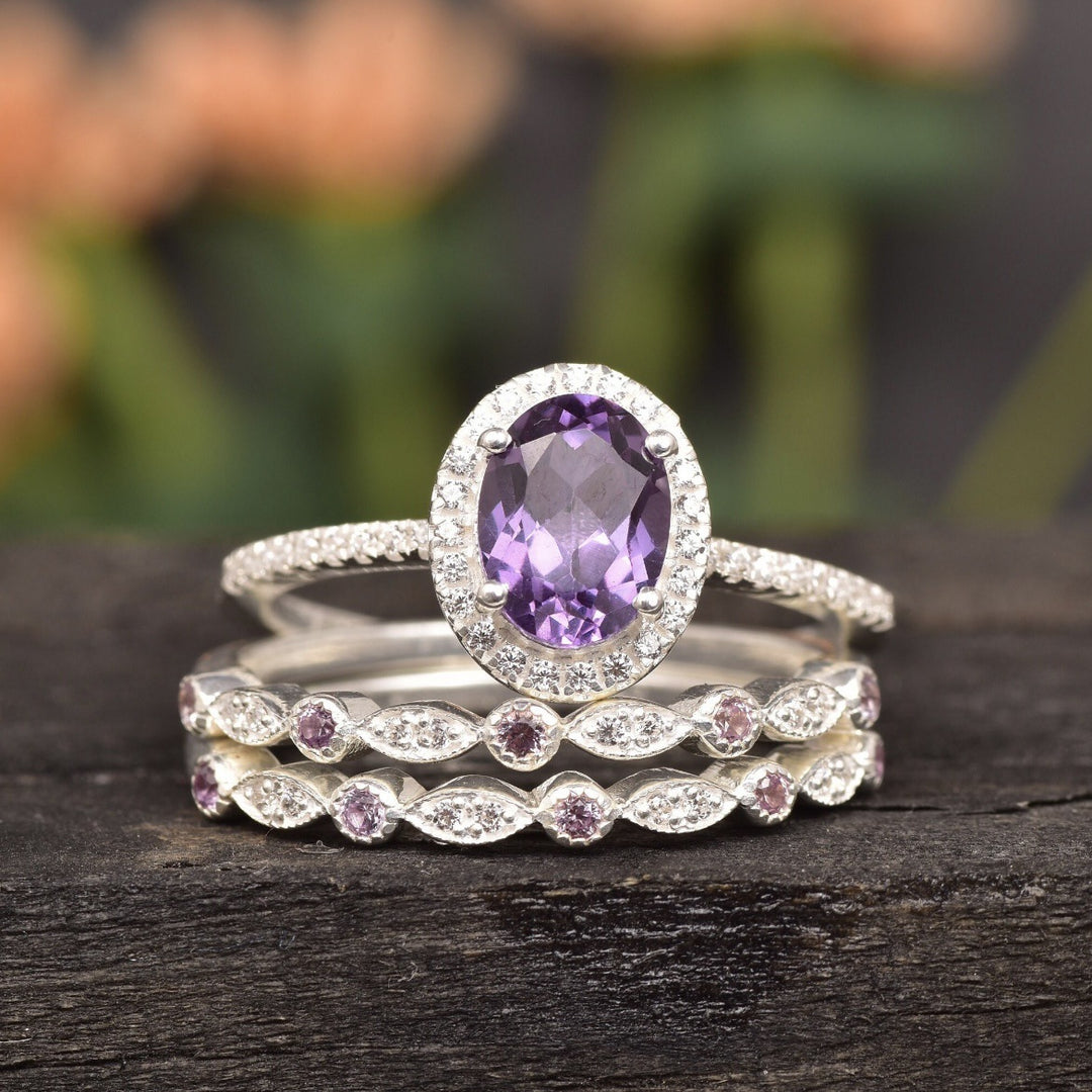 FREE Today: Alexandrite & Emerald 3 - piece Ring - Amethyst - 11 - image 7