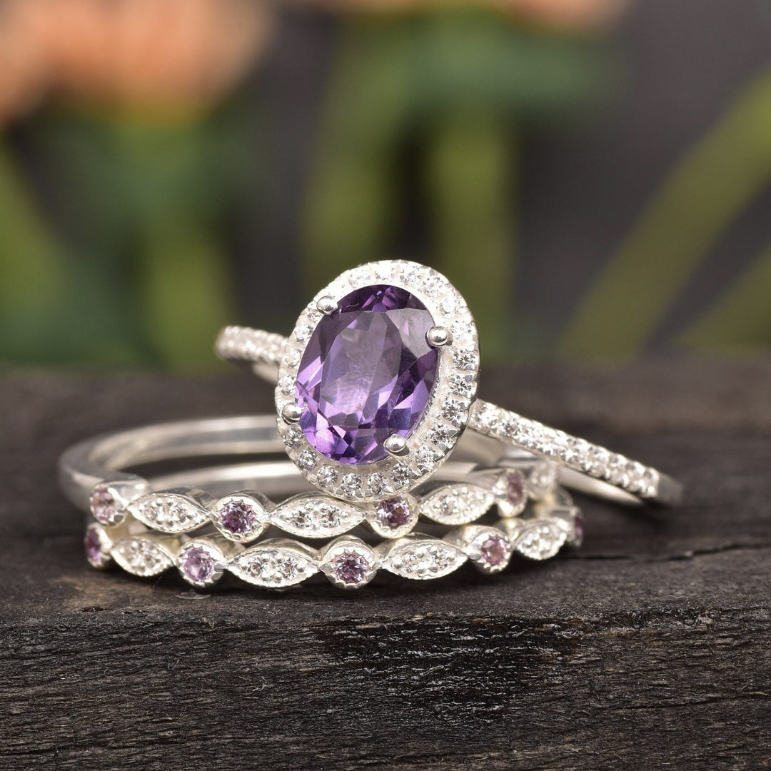 FREE Today: Alexandrite & Emerald 3 - piece Ring - image 8