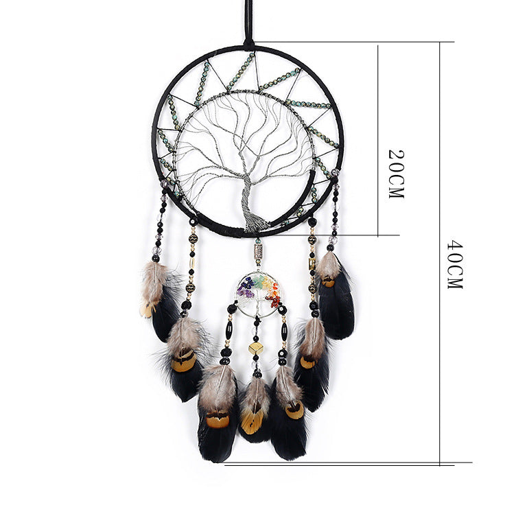 Olivenorma Chakra Tree Of Life Black Dream Catcher