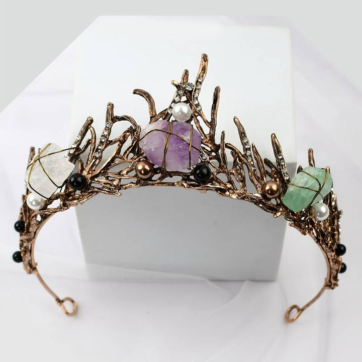 Olivenorma "Elf Princess" Natural Stone Tangled Vines Crystal Crown