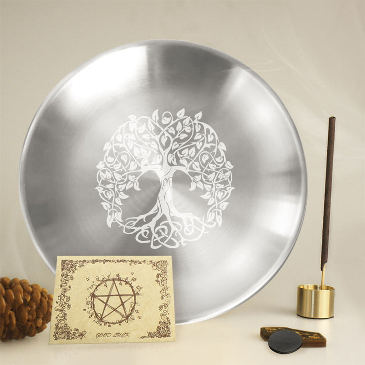 Olivenorma Tree Of Life Nine Hole Holy Plate Insence Holder Set