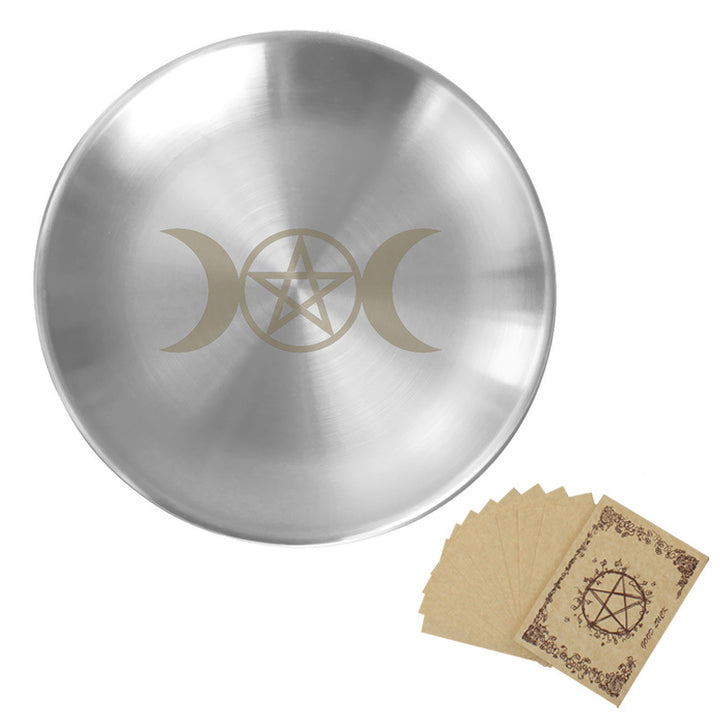 Olivenorma Phase Moon Pentagram Stainless Steel Holy Plate - Moon Stars&Parchment - image 4