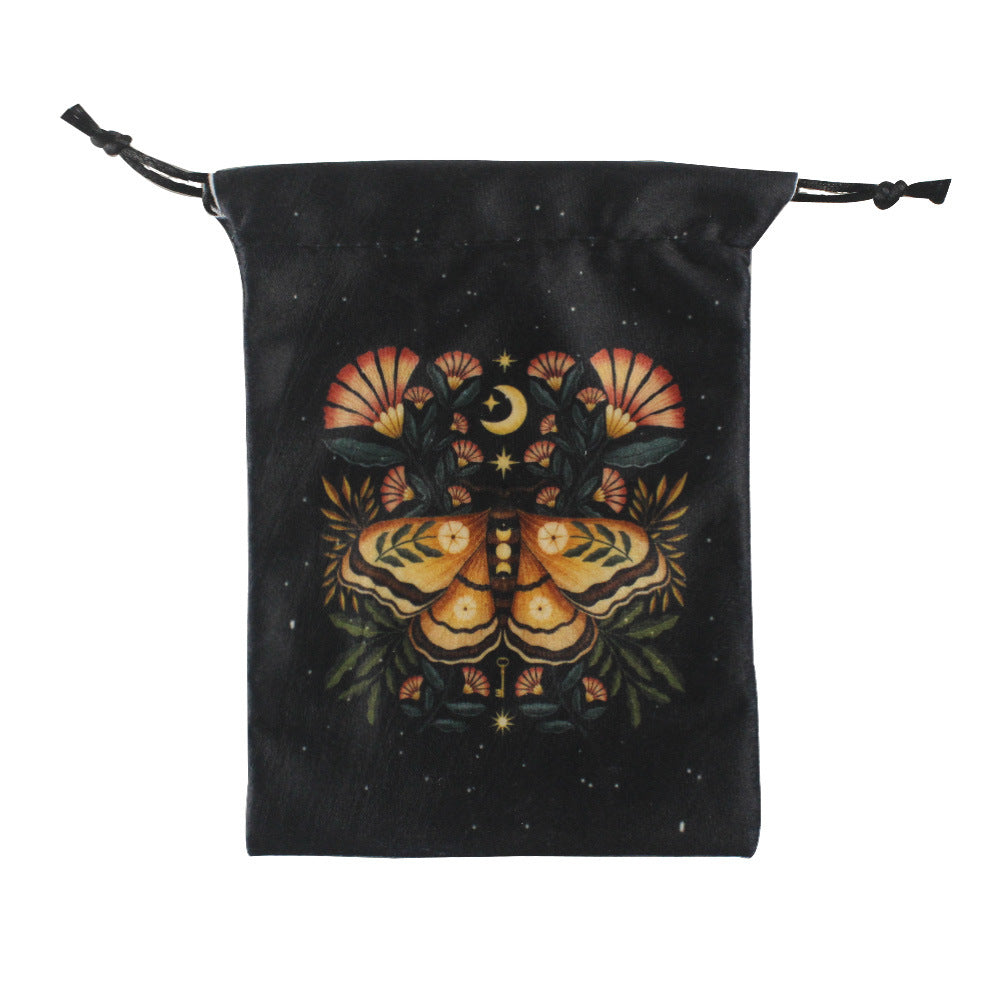 Olivenorma Moth Butterfly Velvet Crystal Storage Bag - Yellow Butterfly & Moon - Set of 3 PCS - image 2