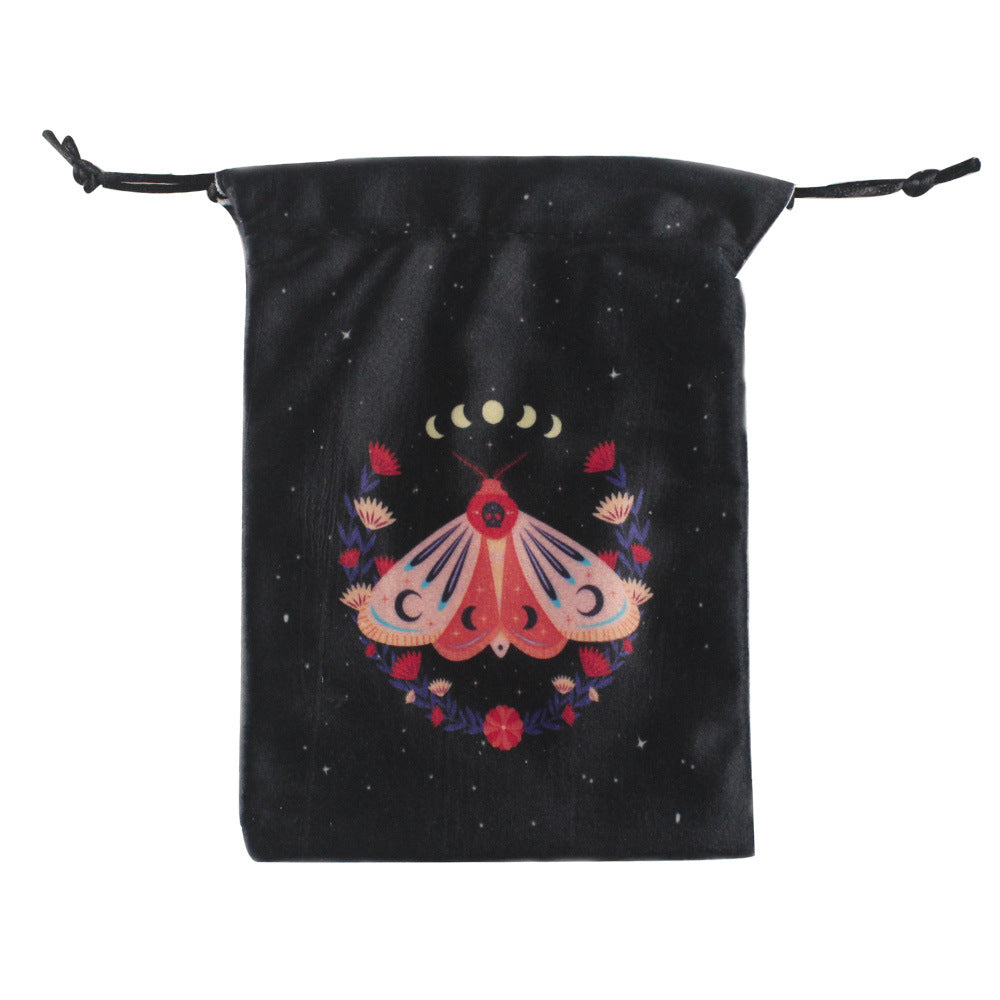 Olivenorma Moth Butterfly Velvet Crystal Storage Bag - Pink Moth & Moon Phase - Set of 3 PCS - image 3