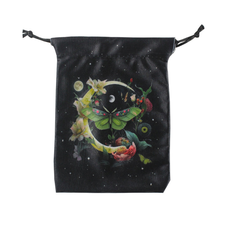 Olivenorma Moth Butterfly Velvet Crystal Storage Bag - Green Butterfly & Moon - Set of 3 PCS - image 4