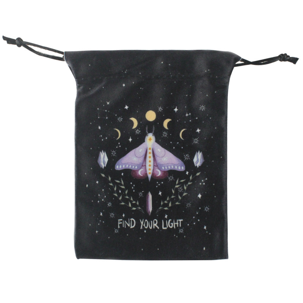Olivenorma Moth Butterfly Velvet Crystal Storage Bag - Purple Moth & Moon Phase - Set of 3 PCS - image 5