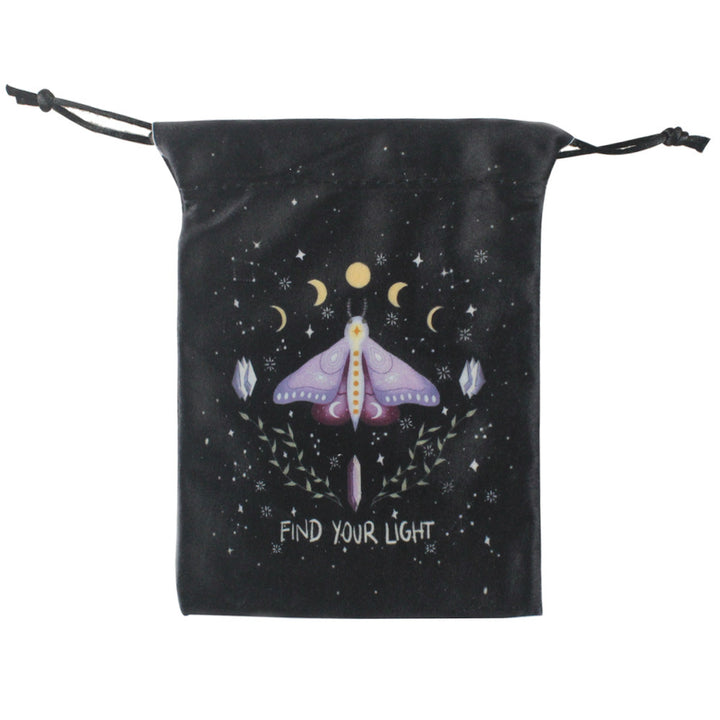 Olivenorma Moth Butterfly Velvet Crystal Storage Bag - Purple Moth & Moon Phase - Set of 3 PCS - image 5