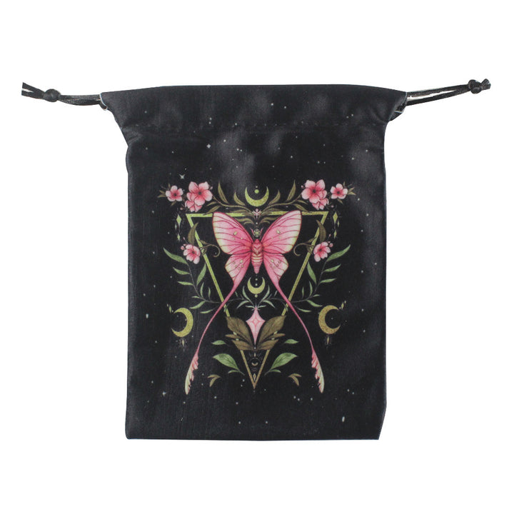 Olivenorma Moth Butterfly Velvet Crystal Storage Bag - Pink Moth & Pink Flowers - Set of 3 PCS - image 6