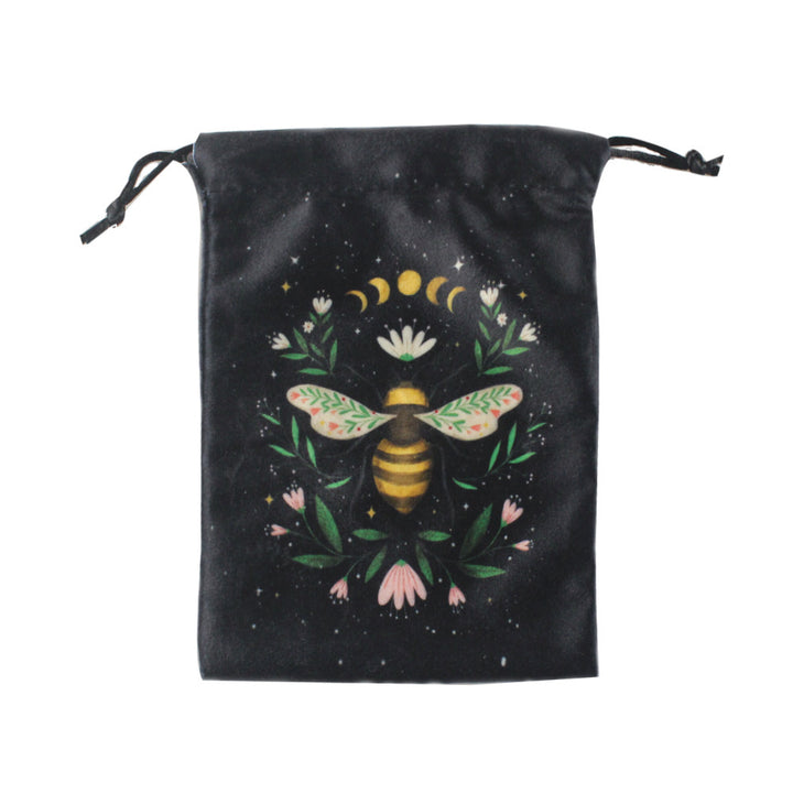 Olivenorma Moth Butterfly Velvet Crystal Storage Bag - Yellow Bee & Moon Phases - Set of 3 PCS - image 9