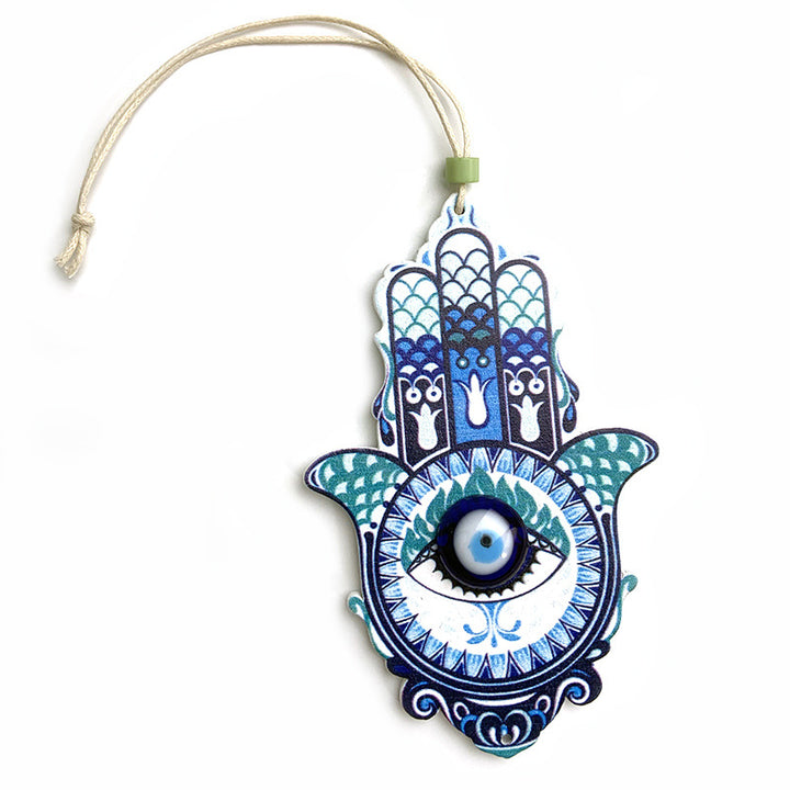 Olivenorma Geometric Wooden Hamsa Wall Decor Ornament