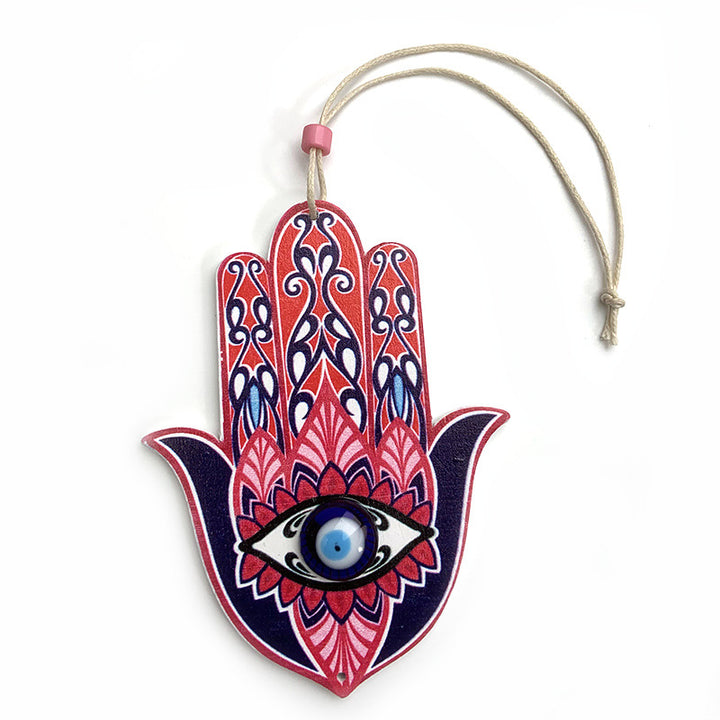 Olivenorma Geometric Wooden Hamsa Wall Decor Ornament