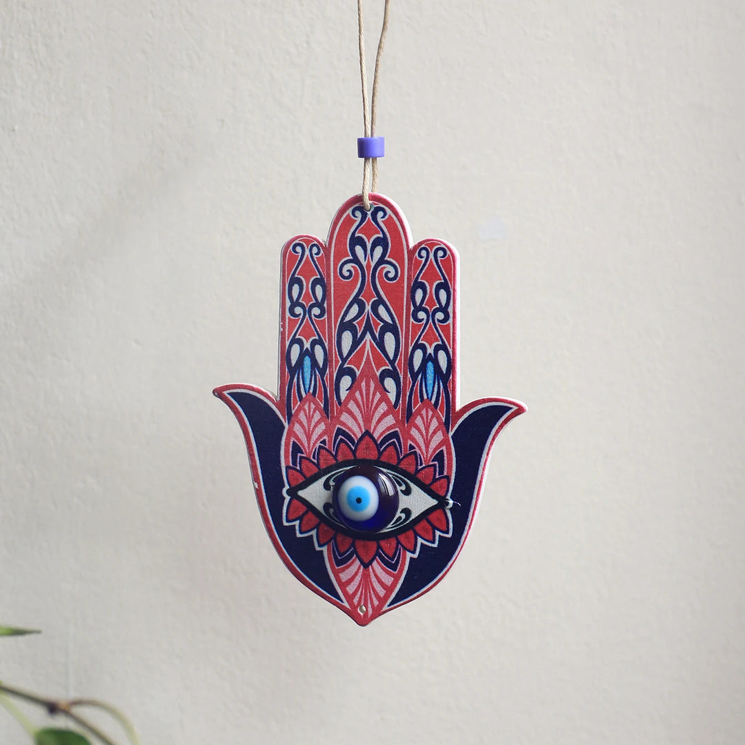 Olivenorma Geometric Wooden Hamsa Wall Decor Ornament