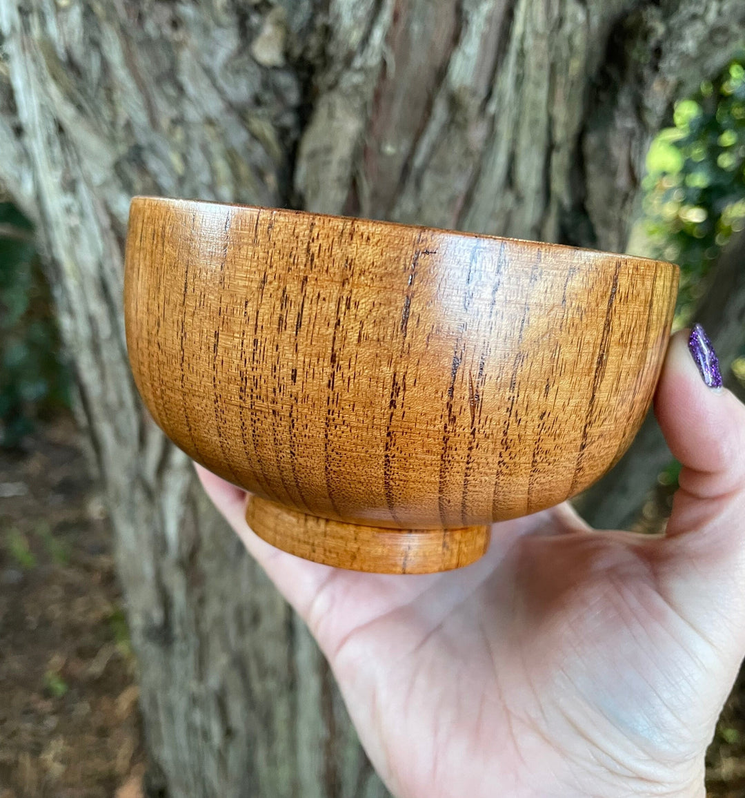 Olivenorma Engraved Pentagram Moon Phases Goddess Wooden Holy Bowl
