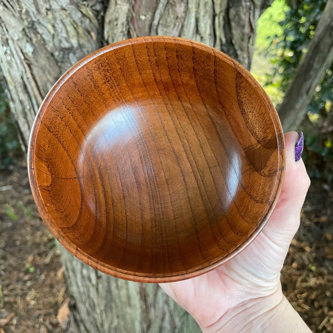 Olivenorma Engraved Pentagram Moon Phases Goddess Wooden Holy Bowl