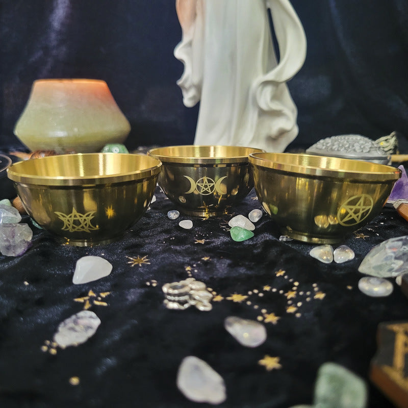 Olivenorma Three Phase Moon Pentagram Fragrance Copper Holy Bowl