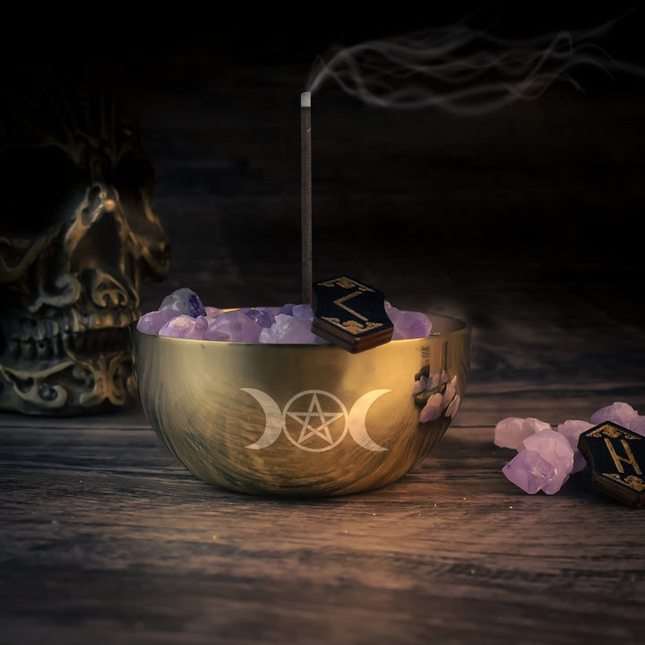 Olivenorma Pentacle Brass Divination Meditation Incense Burner Holy Bowl