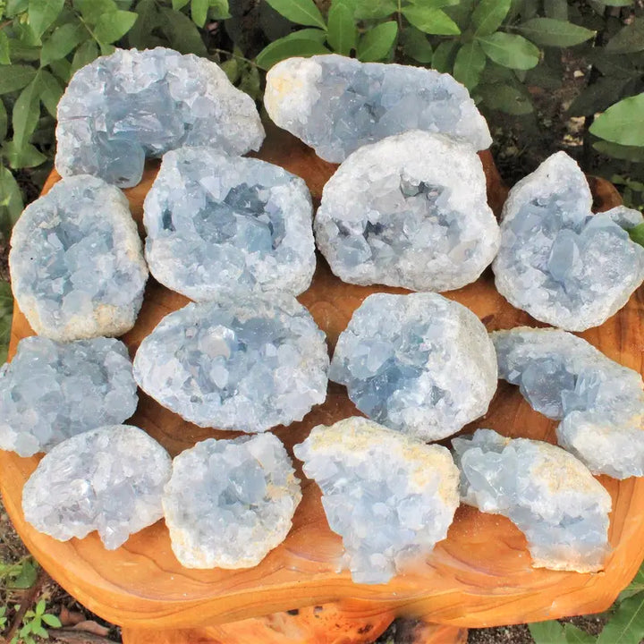 Olivenorma Irregular Natural Celestine Crystal Cluster Natural Stone