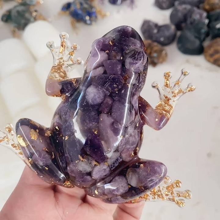 Olivenorma Crystal Resin Frog Ornament Gemstone Decoration - Charoite - image 16