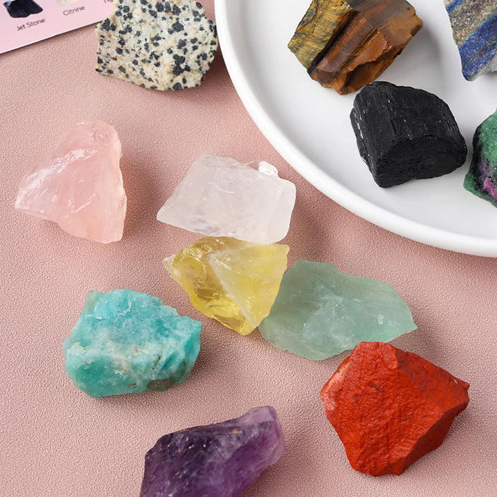 Olivenorma Natural Stone 12 Kinds Of Rough Crystal Set