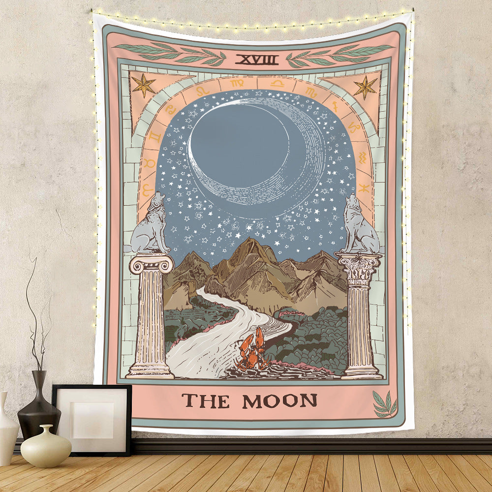 Olivenorma Tarot Card Tapestry - THE MOON#2 - 130*150cm - Short Velvet - image 0