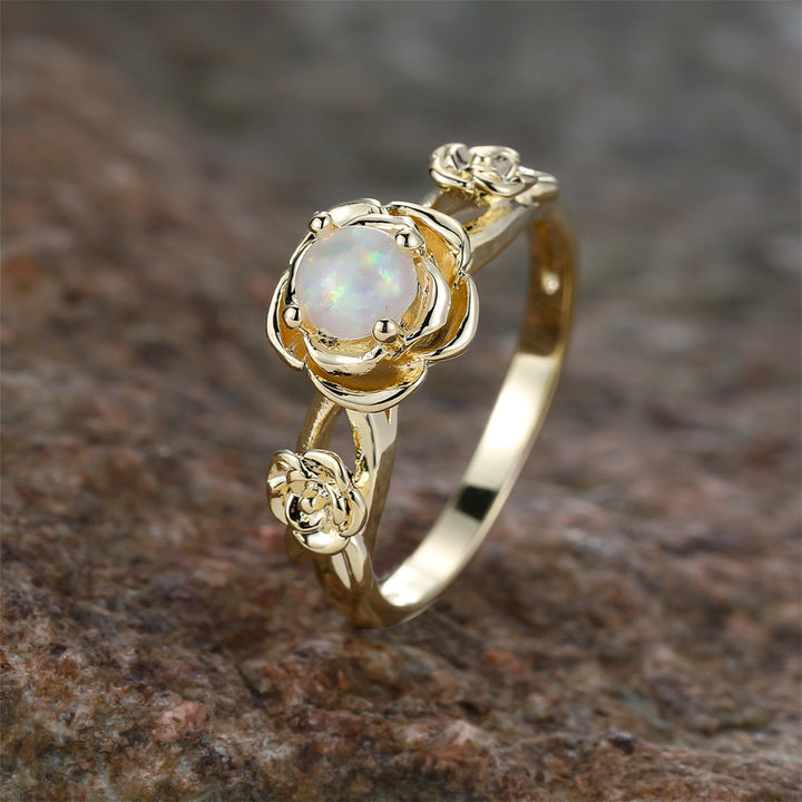 Olivenorma "Rose Of Love" Unique Opal Ring