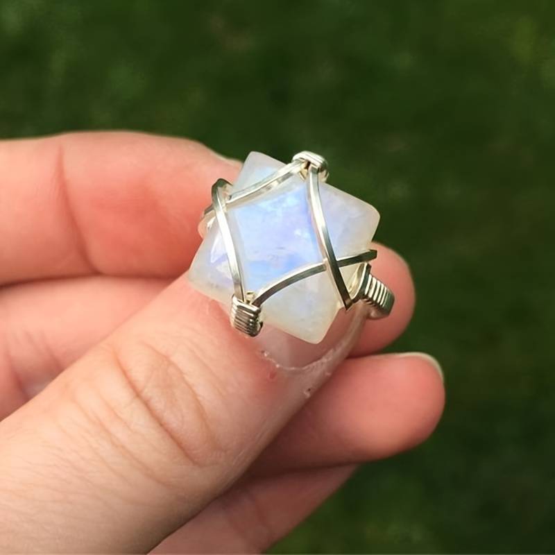 Olivenorma White Opalite Engagement Party Ring