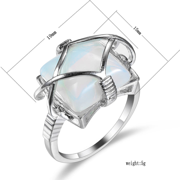 Olivenorma White Opalite Engagement Party Ring