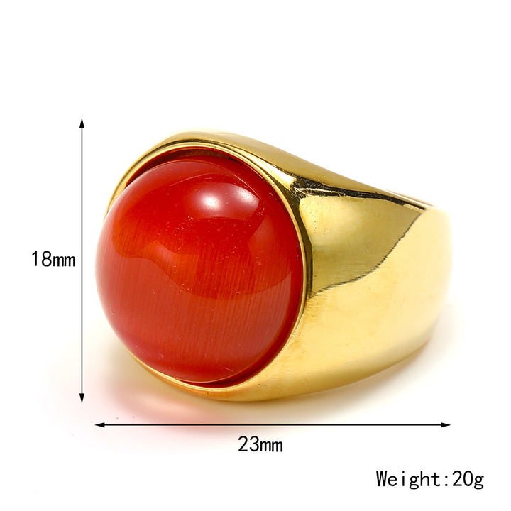 Olivenorma Large Cat's Eye Stone Gemstone Ring