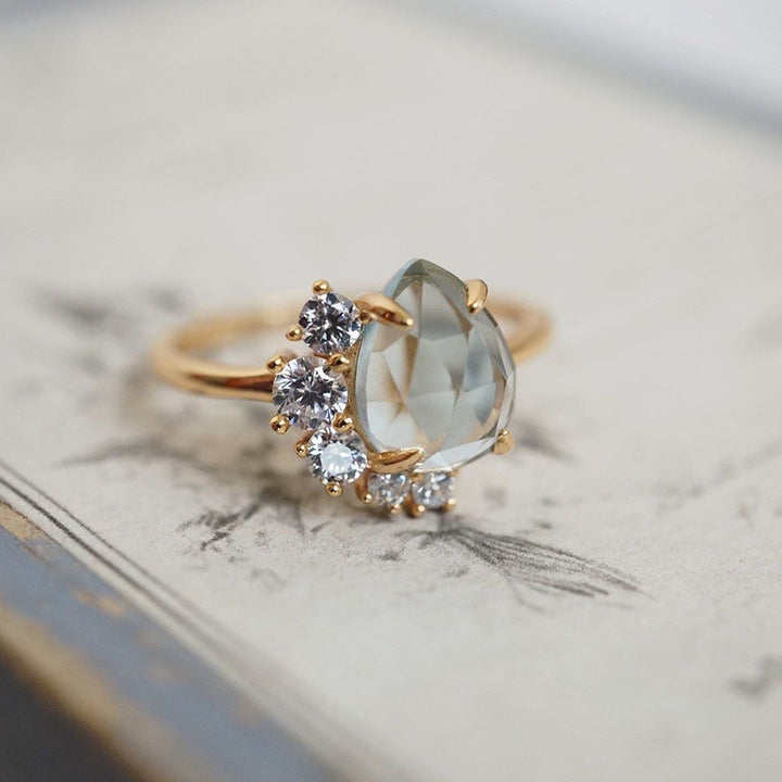 Olivenorma "The Eternal Bliss" - Aquamarine with Zircon Ring