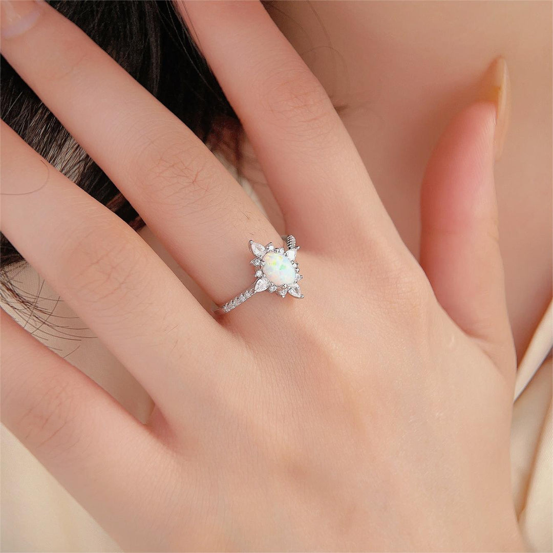 Olivenorma Dainty S925 Opal Engagement Ring