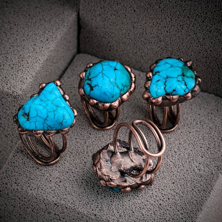 Olivenorma Irregular Turquoise Vintage Adjustable Ring