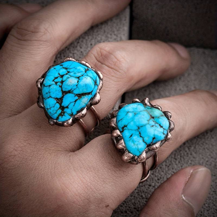 Olivenorma Irregular Turquoise Vintage Adjustable Ring